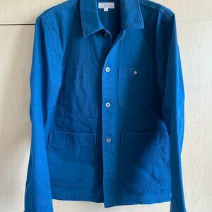 Men's Wallace & Barnes Duck Canvas Utility Chore Jacket in Mystic Sea, Size Med